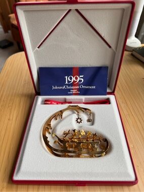 1995 Georg Jensen Gold Plated “Christmas Sleigh” Christmas Ornament